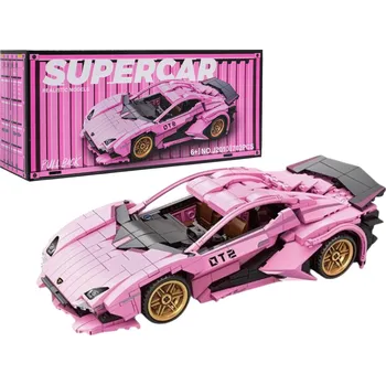 autíčko RKToys Stavebnice sportovní auto Supercar růžové 702 dílků