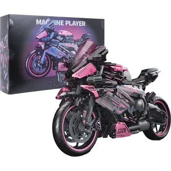 ostatní stavebnice RKToys Stavebnice motocykl růžový závodní 2066 dílků