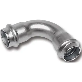 rozdělovač topení Sanha NIROSAN 9002A oblouk 90°, 88,9mm, s konci na vnitřní lisování, voda, nerez ocel