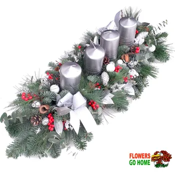 Vánoční dekorace Stříbrný vánoční svícen