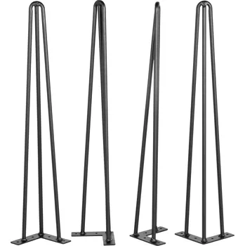 Psací stůl Vevor Nohy na stůl hairpin 55,9 cm 4 ks černé 3 tyče 99,8 kg uhlíková ocel