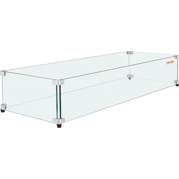 Vevor Skleněný ochranný kryt na ohniště 798×317×165 mm, 8 mm tvrzené sklo