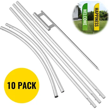 Vlajka Vevor Sada 10 péřových vlajek 16 ft s kolíkem do země, 6 ks tyčí v sadě