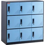 Vevor Kovová 9dveřová skříňka s přihrádkou na kartu a klíči nosnost 66lbs