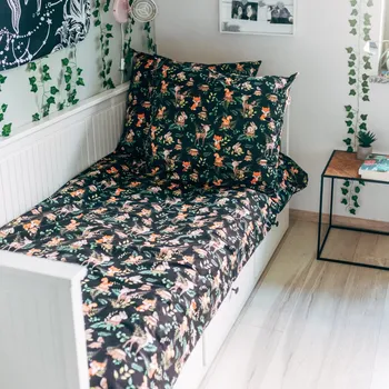 Povlečení Baby Nellys 2-dílné bavlněné povlečení - Baby Friends, černá/zelená