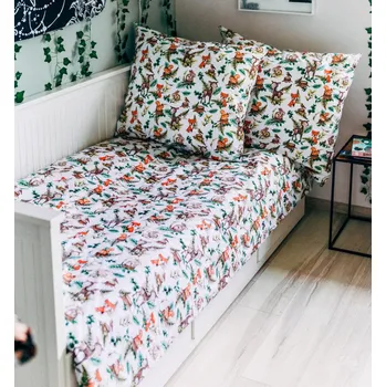 Baby Nellys 2-dílné bavlněné povlečení - Baby Friends, bílá/béžová, 140x200/70x90cm