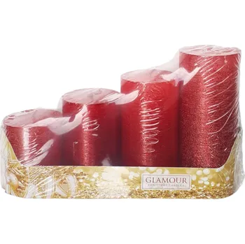 Vánoční dekorace Adventní svíčky rustikální Barva: RŮŽOVÁ