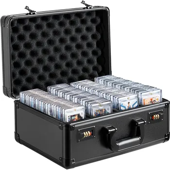 Sběratelská karetní hra Vevor Box na karty 4 přihrádky, kódový zámek, 108 PSA/388 toploaderů