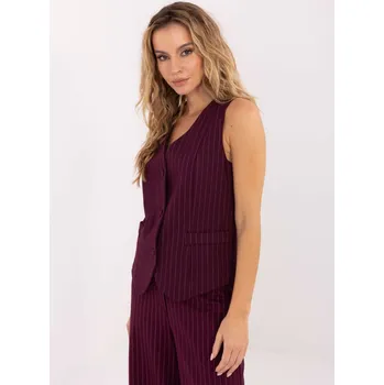 Dámská vesta Elegantní bordó dámská vesta s proužky IT-KZ-