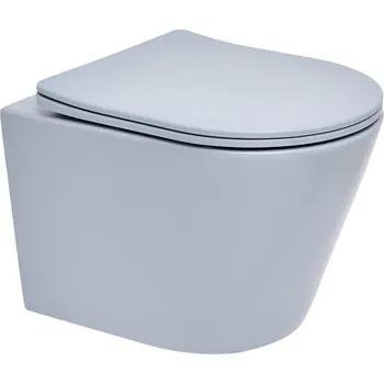 Klozet Swiss aqua technologies Wc s prkénkem softclose závěsné SAT Infinitio tmavě modrá mat zadní odpad SATINF010RREXPDBLM