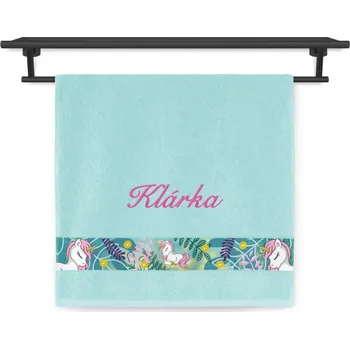 Ručník Ručník se jménem NA PŘÁNÍ 50x100 Jednorožec mint