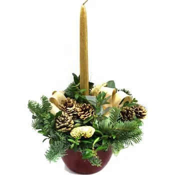 Vánoční dekorace ADVENTNÍ VĚNCE vánoční svícen zlatá