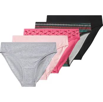 Kalhotky esmara® Dámské vánoční kalhotky, 5 kusů (černá / světle růžová / šedá, S(36/38))