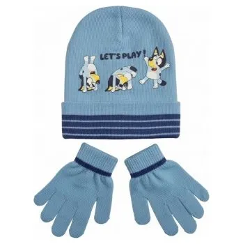 Nákrčník Sun City - Chlapecký zimní set čepice a rukavice Bluey - sv. modrý 52