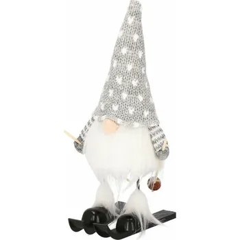 Vánoční dekorace Springos Skřítek GNOM na lyžích 33 cm