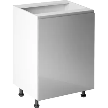 Tempo Kondela Spodní skříňka, bílá / šedá extra vysoký lesk, pravá, AURORA D601F
