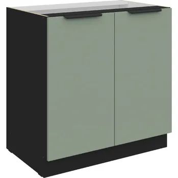 Kuchyňská skříňka Stolarz Lempert Dolní kuchyňská skříňka Aria 80 D 2F BB Barva korpusu skříněk: Černá mat, Zvolte barvu dvířek: akvamarín