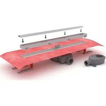 sprchový žlab Vigour Žlab nerezový 100cm, ke stěně i do prostoru, INDIVIDUAL