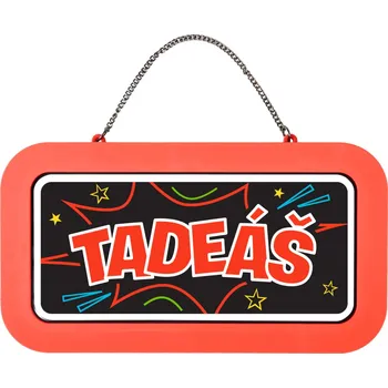 Party dekorace Neonová cedulka se jménem - Tadeáš