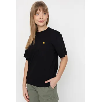 Dámské tričko Carhartt WIP Chase (black/gold) XS, černá