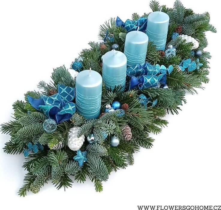 ADVENTNÍ VĚNCE Svícen na stůl | modrý