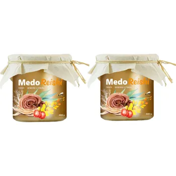 2x MycoMedica MedoReishi 800 g (Med obohacen o extrakty z houby Reishi a Aceroly.)