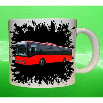 hrnek s autobusem red IVECO Crossway LE černý 150 ml
