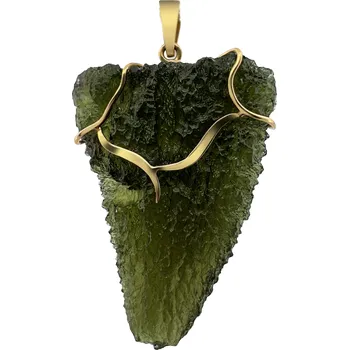 Přívěsek Výjimečný zlatý přívěsek s vltavínem P