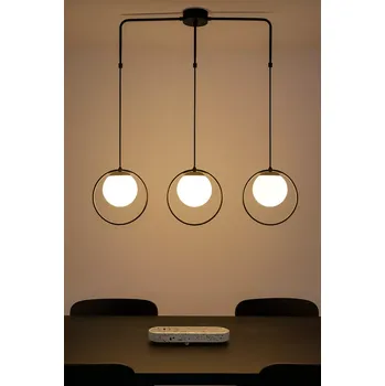 Dekorativní svítidlo Opviq Lights Dolunay, černé závěsné svítidlo pro 3 žárovky