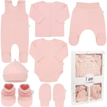 Kojenecká souprava Novorozenecká 4dílná sada do porodnice New Baby I AM, růžová