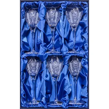 Sklenice Bohemia Crystal Broušené sklenice na destiláty, likér, panáky, Bohemia Crystal Fiona 6 ks. brus Iris