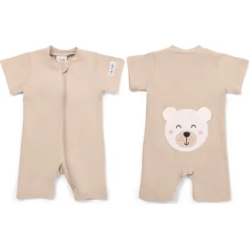 Dětský overall Moniel Dětský overal s krátkým rukávem Medvěd Pastel béžová 50 cm