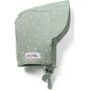 Kojenecká čepice Moniel Dětská rostoucí zavazovací čepice s kšiltem Dots mintová 2-24 M