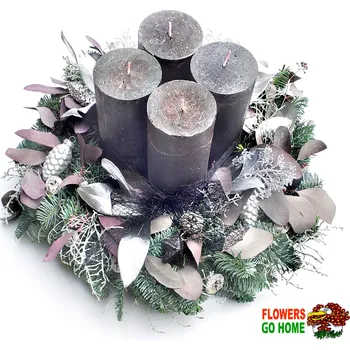 Vánoční dekorace Černý adventní věnec