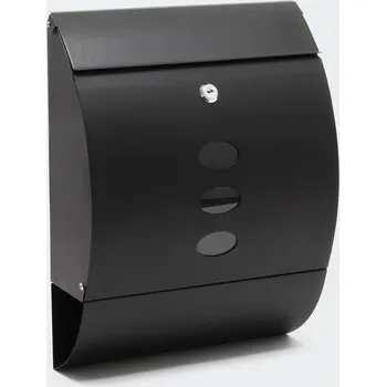 Železářství Poštovní schránka s průhledem a držákem na noviny, černá