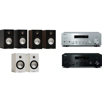 Hi-Fi systém YAMAHA R-N600 (stříbrná) + MONITOR AUDIO BRONZE 50 (ořech)