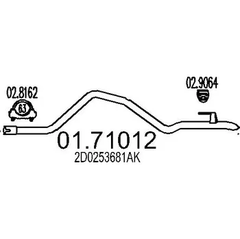 Přední díl výfuku Výfuková trubka MTS 01.71012
