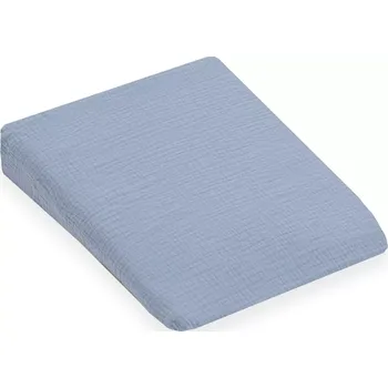 Polštář Mušelínový povlak na dětský polštář – klín New Baby Standard 30 × 37 cm, modrý