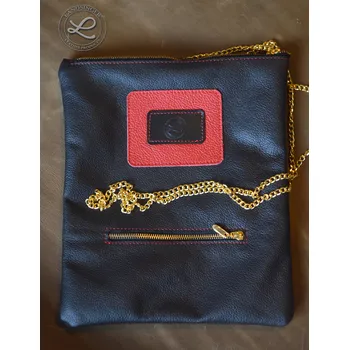 Kabelka Kožená černočervená kabelka ELLA Crosbody (Kožená černočervená kabelka Crosbody)