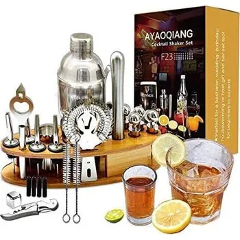 24-dílná Barmanská sada | Shaker 750 ml s příslušenstvím a stojánkem (Cooktail-Set včetně stojánku - 24 dílů)