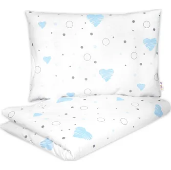 Povlečení Dětské povlečení, bavlna 2D 140x200/70x90, I love Boy, Baby Nellys, modrá/bílá