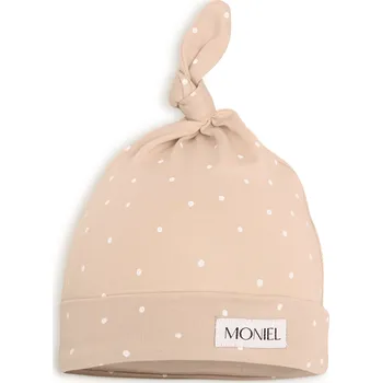 Kojenecké oblečení Moniel Dětská čepice Dots béžová 0-3 měsíce