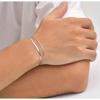 Náramek B-TOP Pánský dvojitý náramek z nerezové oceli – kroucený a hadí vzor