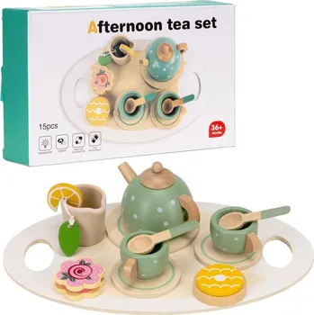 Dřevěná hračka Dřevěná snídaňová/čajová sada 14ks SPRINGOS KG0056