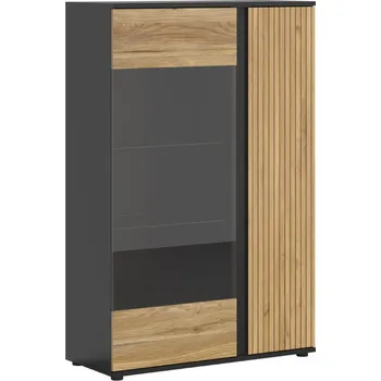 Knihovna Brwcz LUEN REG1W1D černá/dub tegola/dub mauvella / 2BAL /