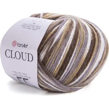 Galanterie YarnArt Příze Cloud 5302 hnědo-světlá melange