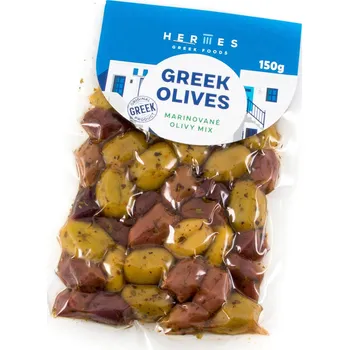 oliva Hermes marinované černé a zelené olivy bez pecky vakuum 150g