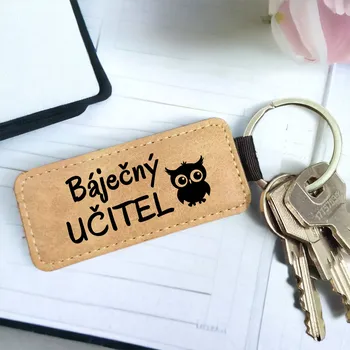 Ahome CZ Krásná kožená klíčenka - Báječný učitel