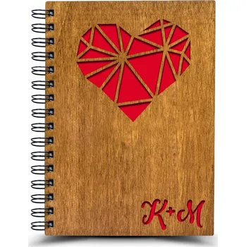Zápisník Ahome CZ Bloček na míru Srdce Barva podkladu: hnědá
