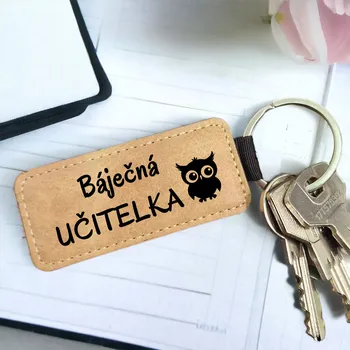 Ahome CZ Krásná kožená klíčenka - Báječná učitelka